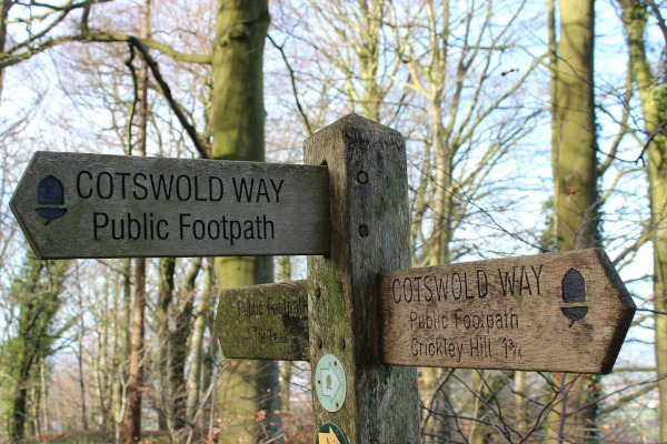 Cotswolds Way long distance footpath sign